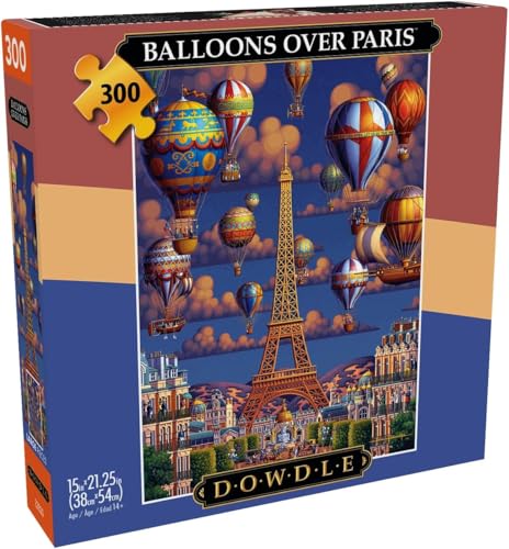 Buffalo Games Dowdle Balloons Over Paris 300 Piece Jigsaw Puzzle for Adults Challenging Puzzle Perfect for Game Nights Finished Size is 2125 x 1500 - Image 1