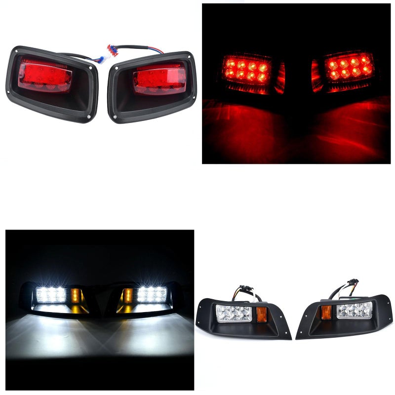 Lochnchn LED Headlight Tail Light Kit Compatible with EZGO TXT Golf Carts 1996-2013 12V Street Legal Light Kit with Turn Signal Wire Harness Compatible with EZGO TXT for Gas and Electric - Image 3
