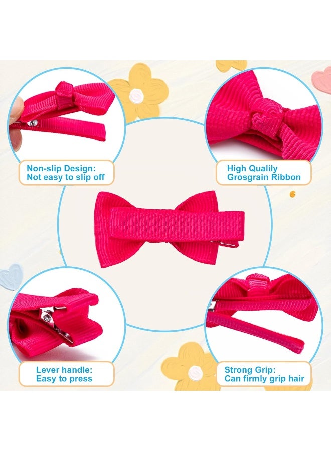 Hoewina Hair Bows for Girls, 40PCS 1.8" Fully Lined Hair Clips, Alligator Hair Accessories for Kids and Teens (20 Colors in Pairs) - Image 2
