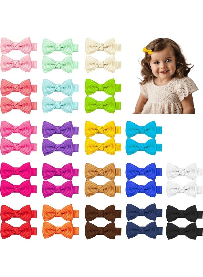 Hoewina Hair Bows for Girls, 40PCS 1.8" Fully Lined Hair Clips, Alligator Hair Accessories for Kids and Teens (20 Colors in Pairs) - Image 1