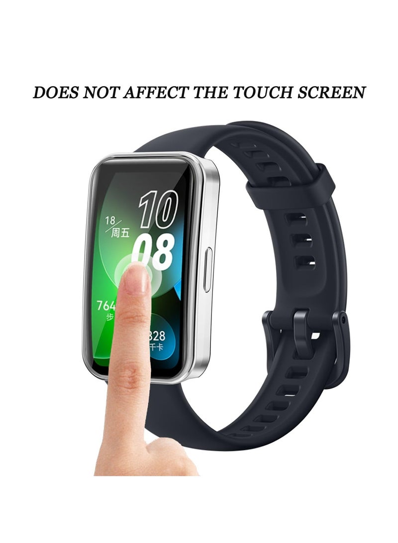 Case Compatible with HUAWEI Band 10 HUAWEI Band 9 HUAWEI Band 8 Smartwatch Case Accessories,All Around Soft TPU Full Protective Case Cover for Huawei Band 10/9/8,Clear  - Image 5