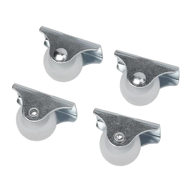 4Pcs Metal Drawer Guide Wheels Replacement Fixed Casters Plastic Fixtures - Image 2