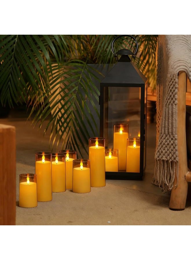Homemory 3-Inch Glamour Gold Acrylic Pillar Candle- Set of 9, Luxury Wedding & Event Decor - Image 3