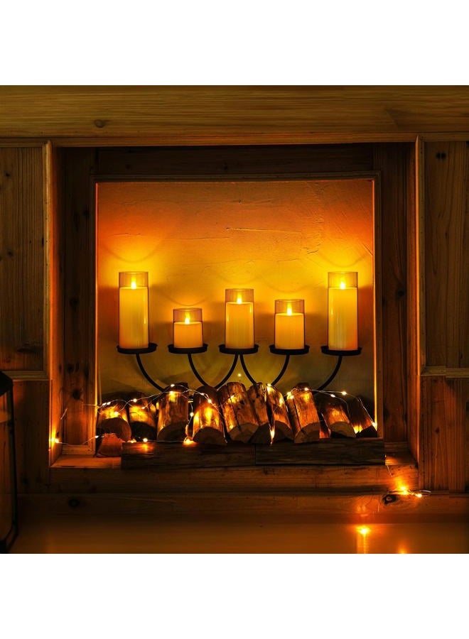 Homemory 3-Inch Glamour Gold Acrylic Pillar Candle- Set of 9, Luxury Wedding & Event Decor - Image 5