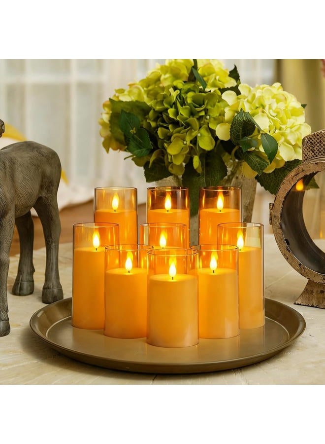 Homemory 3-Inch Glamour Gold Acrylic Pillar Candle- Set of 9, Luxury Wedding & Event Decor - Image 2