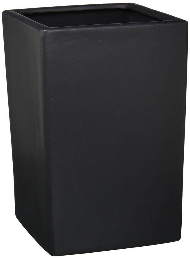 WGVI WGV Ceramic Block Vase 5" W x 12" H, (Multiple Size/Color Choices) Matte Tall Square Flower Planter Pot, Accents Home Office Tabletop Decor, Ideal Gifts Black 1 Piece (CSB0512BK) - Image 1