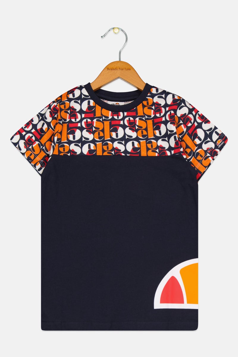 Ellesse تي شيرت رياضي قصير الأكمام للأولاد، مجموعة أزرق داكن - Image 1