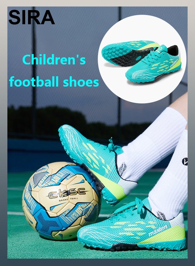 SIRA Kids' Soccer Shoes – Lightweight Indoor/Outdoor Football Cleats with Anti-Slip Studs, Breathable Mesh & Soft Cushion for Training & Matches (Green) - Image 1