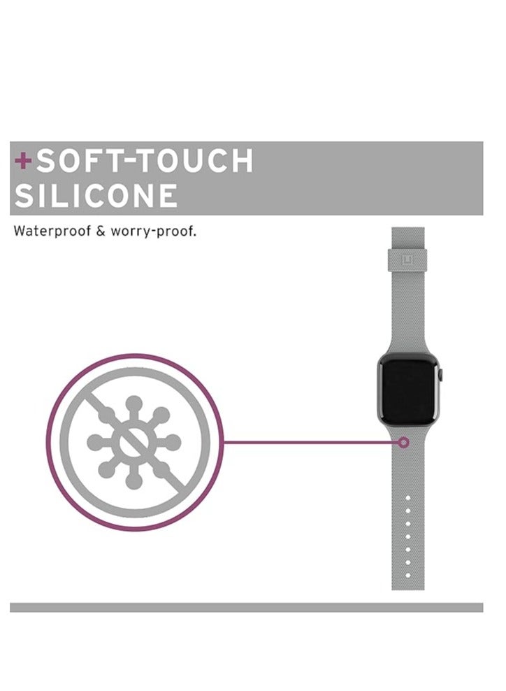 UAG Dot Silicone Strap for Apple Watch 42mm / 44mm / 45mm – Grey – Soft & Durable Band