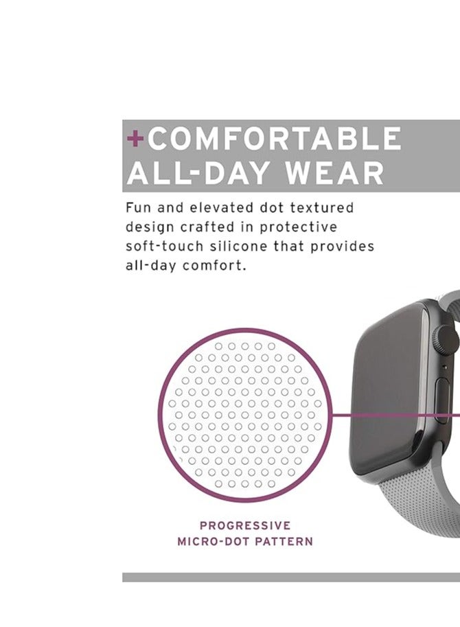 UAG Dot Silicone Strap for Apple Watch 42mm / 44mm / 45mm – Grey – Soft & Durable Band