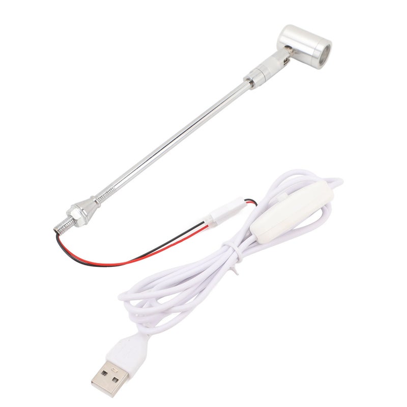 LED Small Spotlight USB Powered Aluminum Alloy Rotate 180 Deg Energy Saving Long Lifespan for Art Jewelry Painting White Light - Image 1