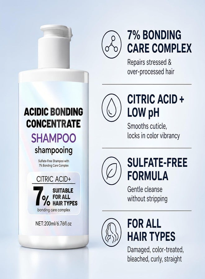 Grospe Gropse Acidic Bonding Concentrate Shampoo with 7% Bonding Care Complex & Citric Acid, Sulfate-Free Bond Repair Shampoo for All Hair Types, Damaged, Dry & Color-Treated Hair, Women and Men 6.76 Fl Oz - Image 2