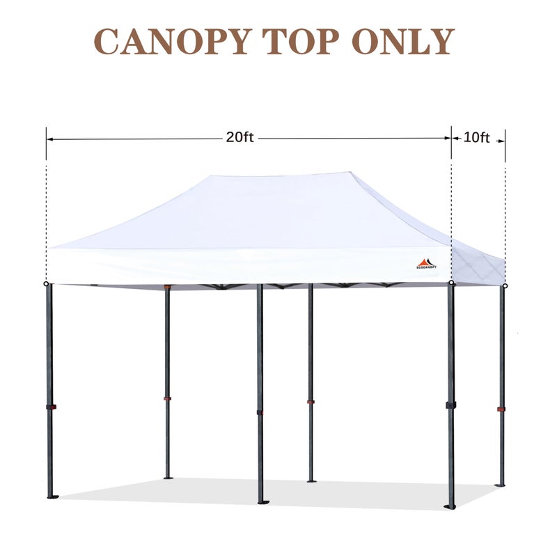 SCOCANOPY Commercial 10x20 Canopy Replacement Canopy Top,Canopy Cover ONLY,Bonus 4 Pack Weight Bag (White) - Image 3