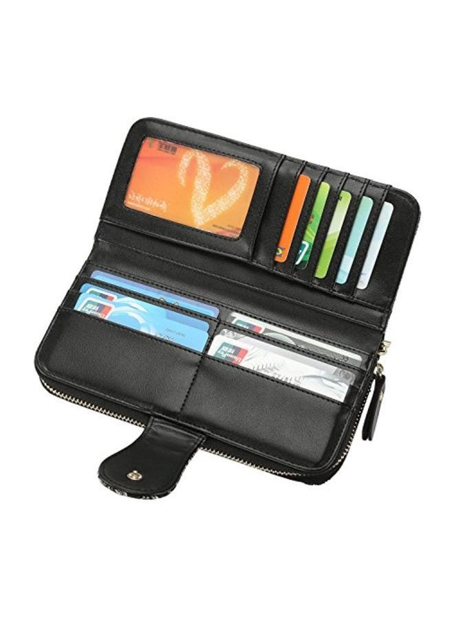 Elephant Pattern Bohemian Wallet Black/White