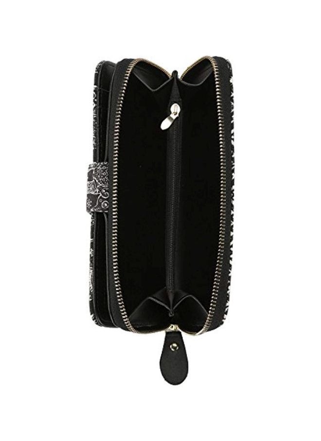 Elephant Pattern Bohemian Wallet Black/White