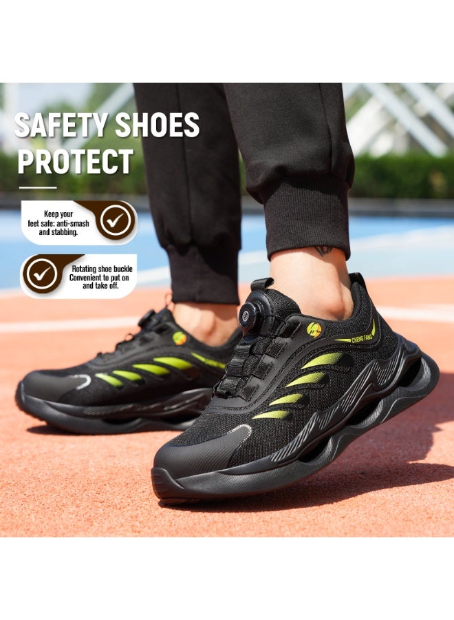 CFFHS Summer Steel Toe Safety Shoes for Men Women, Anti-Smash Puncture Proof Work Footwear with Spiral Buckle - Image 4
