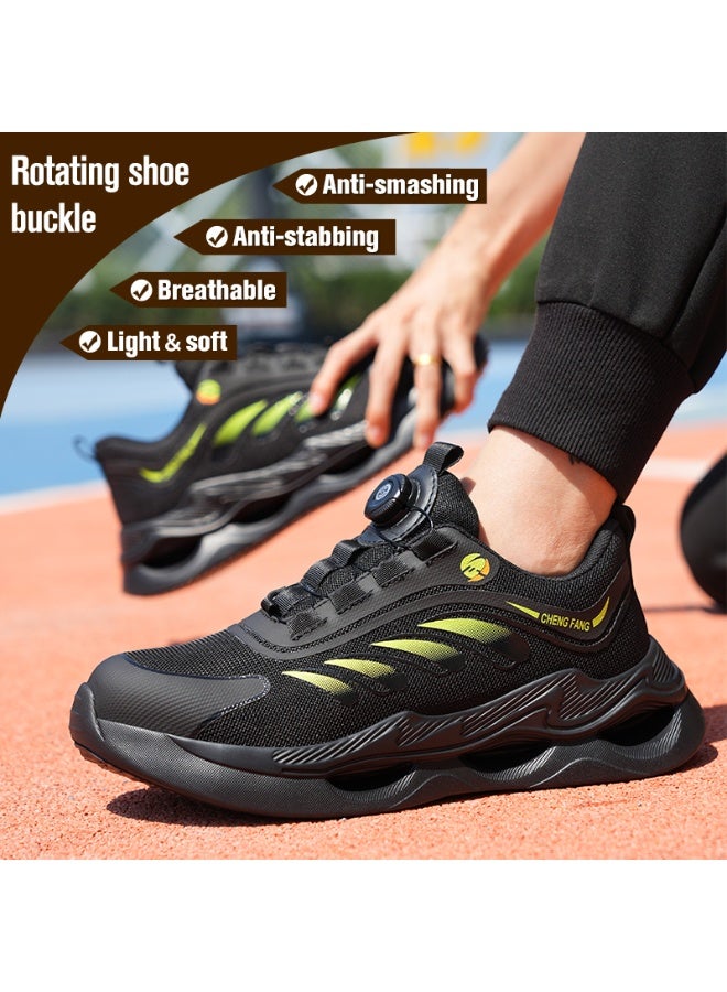 CFFHS Summer Steel Toe Safety Shoes for Men Women, Anti-Smash Puncture Proof Work Footwear with Spiral Buckle - Image 2