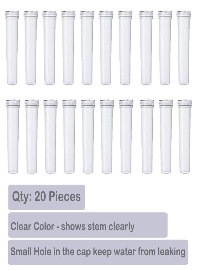 JFFX 20 Pcs Floral Water Tubes 2.8 Inch Clear Plastic Flower Vials with Caps for Flower Arrangement Decoration - Image 3