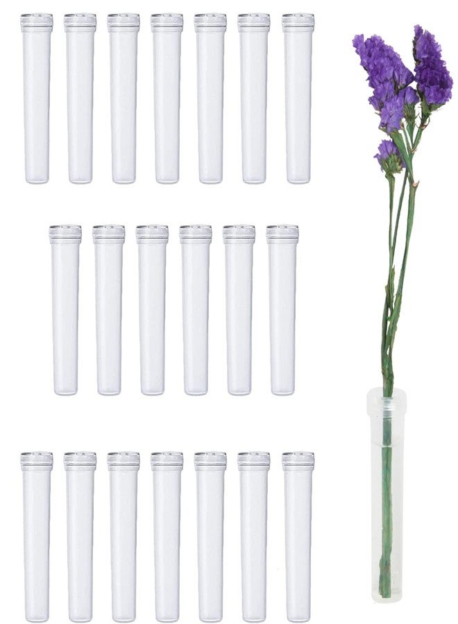JFFX 20 Pcs Floral Water Tubes 2.8 Inch Clear Plastic Flower Vials with Caps for Flower Arrangement Decoration - Image 1