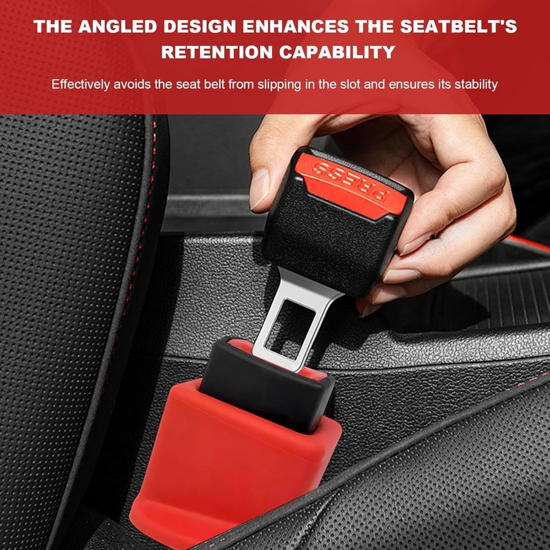 Package of 2 units of car seat belt buckle holder, silicone material, seat belt lift for easy access, seat belt buckle holder - Image 4