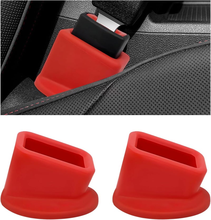 Package of 2 units of car seat belt buckle holder, silicone material, seat belt lift for easy access, seat belt buckle holder - Image 1