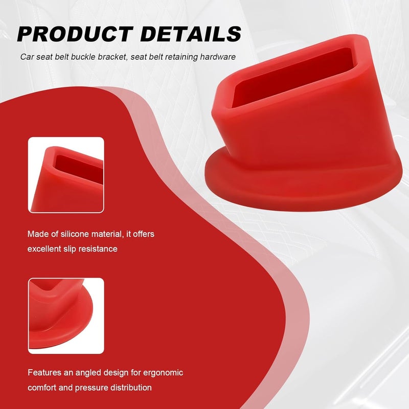 Package of 2 units of car seat belt buckle holder, silicone material, seat belt lift for easy access, seat belt buckle holder - Image 3