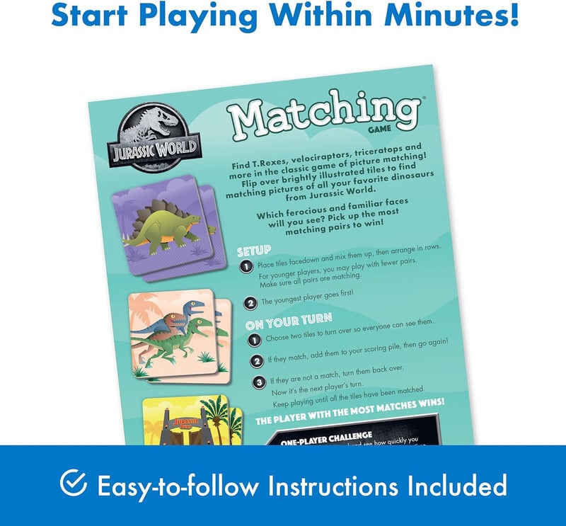 Wonder Forge Jurassic World Matching Game - Glow-in-the-Dark Dinosaur Memory Challenge for Kids Ages 3 and Up - Educational Fun for Family and Preschool Play - Image 5