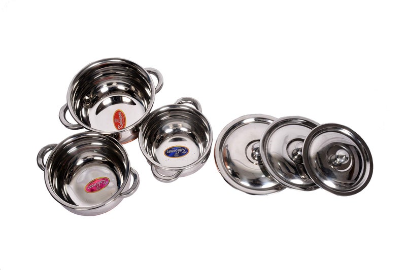 MOOVER Handi Stainless Steel Copper Bottom Kitchen Serving 3 pcs Handi Set with lid - Image 4