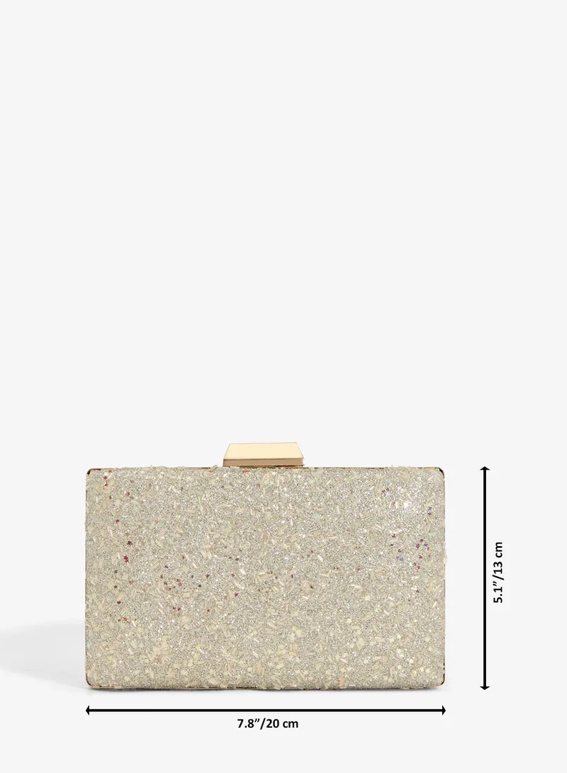 Khizana  Rectangle Shaped Embellished Sparkle Clutch for Women | Best Price UAE