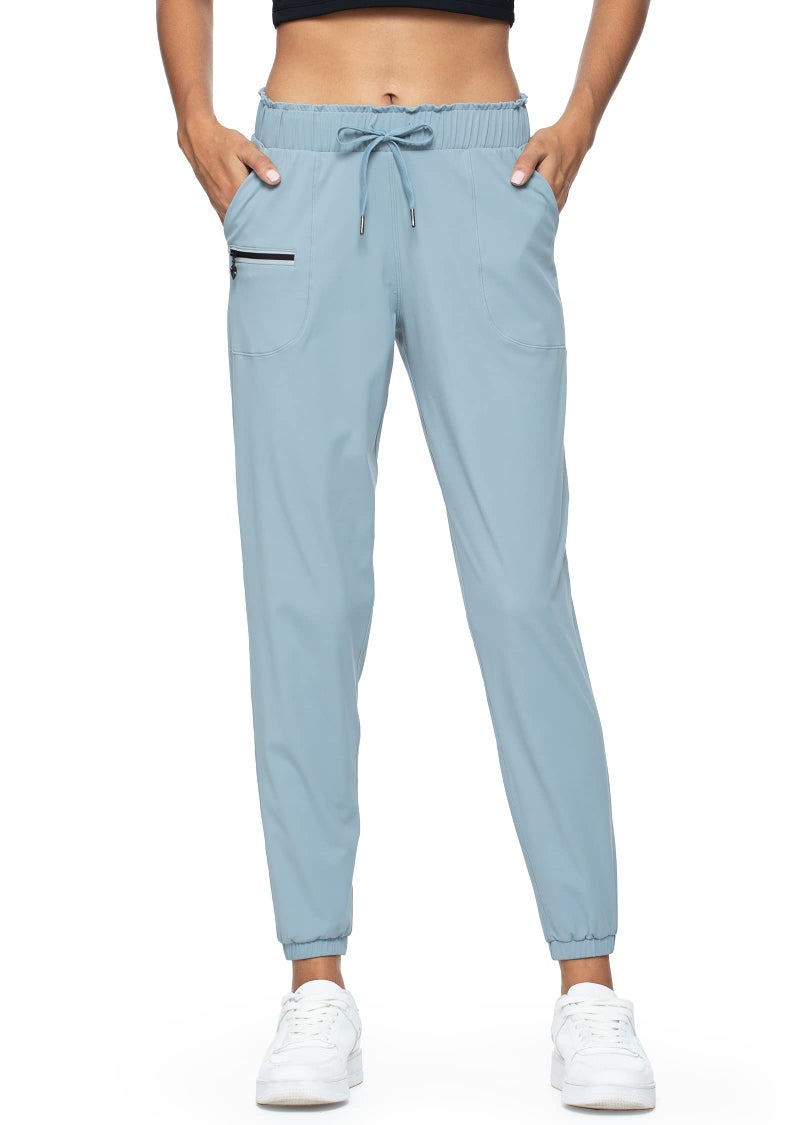 Haowind Joggers for Women with Pockets Elastic Waist Workout Sport Gym Pants Comfy Lounge Yoga Running PantsDenim Blue M