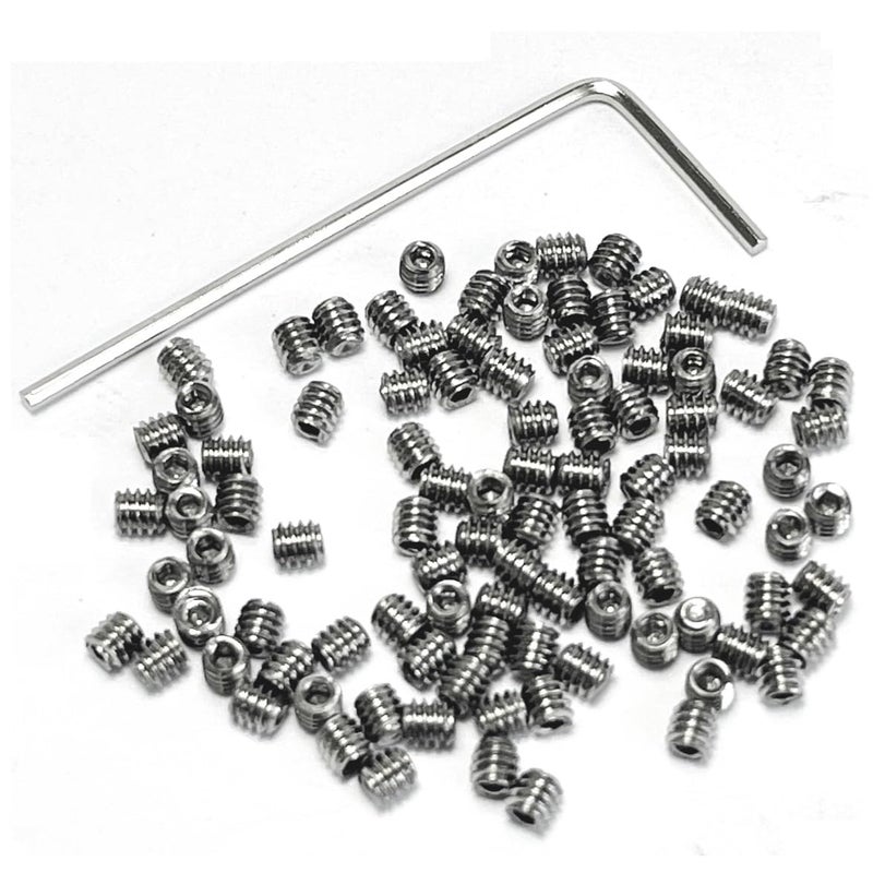 ZDingTech 100pcs M2 X 2mm 304 Set Screws Stainless Steel 2mm x 2mm Set Screws,Allen Head Hex Hexagon Socket Set Screws with 0.9mm Allen Wrench,2mm Set Screw hex Allen Head Socket Set Screws. - Image 1