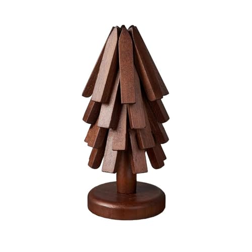 DEOLD Trivets for Hot Dishes - Tree Washer Set, Wooden Pinwheel Coaster Set with Stand for Easy Storage - for Fondue pots, Pans, Bowls, teapots, Warming Trays - Versatile Decorations (A Walnut 4 pcs) - Image 1