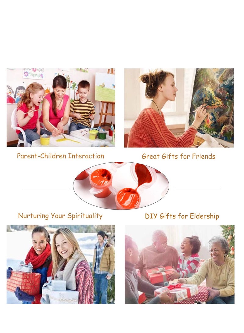 SOLARAE Paint by Numbers for Adults Beginner Snow Mountain Lake Landscape DIY Canvas Acrylic Painting Number Kits with Brushes and Acrylic Pigment Mountain Lake - Image 3