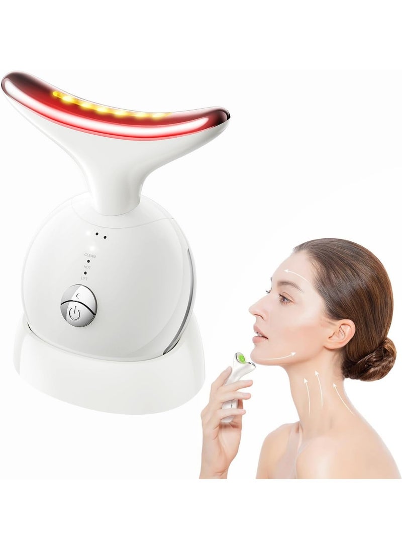 أداة تدليك الوجه 7 في 1، علاج بالضوء الأحمر للوجه والرقبة، جهاز شد الوجه المحمول، مدلك الرقبة لتقليل الذقن المزدوجة - Image 1