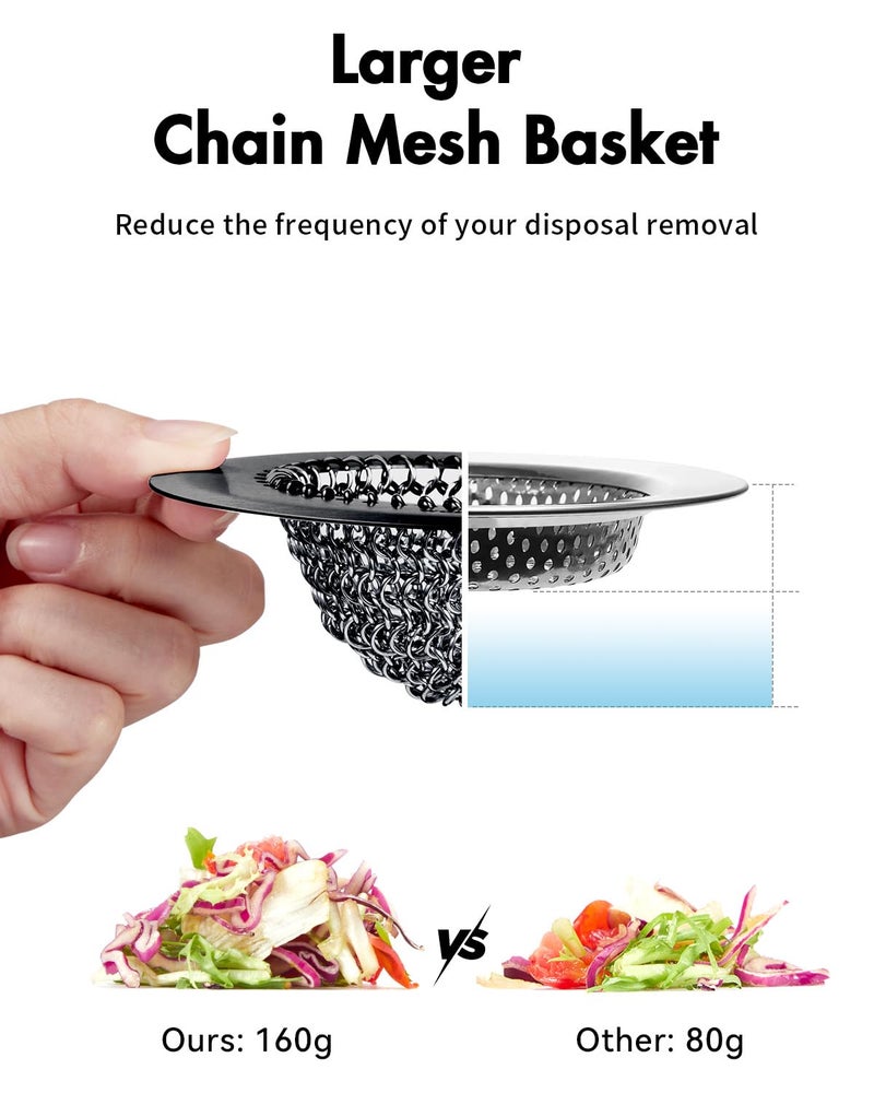 wokdada Sink Drain Strainer, Reversible Mesh Sink Strainer with 304 Stainless Steel, Wokdada Revolutionary Anti-Rust Kitchen Sink Drain Strainer for Garbage Disposal Food Catcher (Black) - Image 4