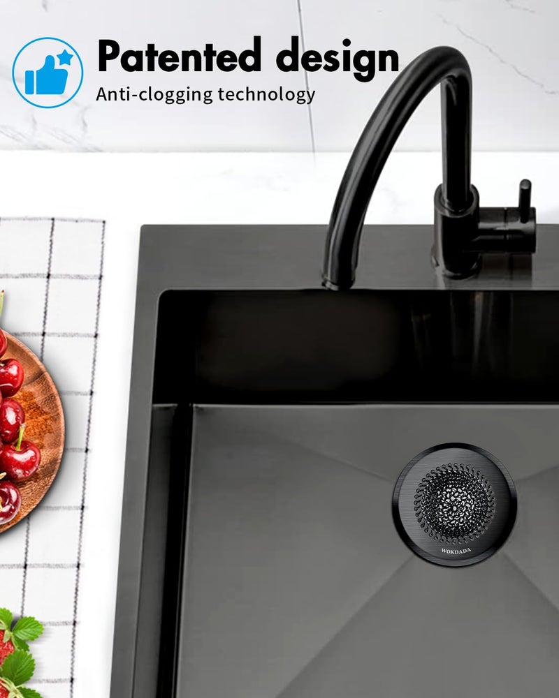 wokdada Sink Drain Strainer, Reversible Mesh Sink Strainer with 304 Stainless Steel, Wokdada Revolutionary Anti-Rust Kitchen Sink Drain Strainer for Garbage Disposal Food Catcher (Black) - Image 5