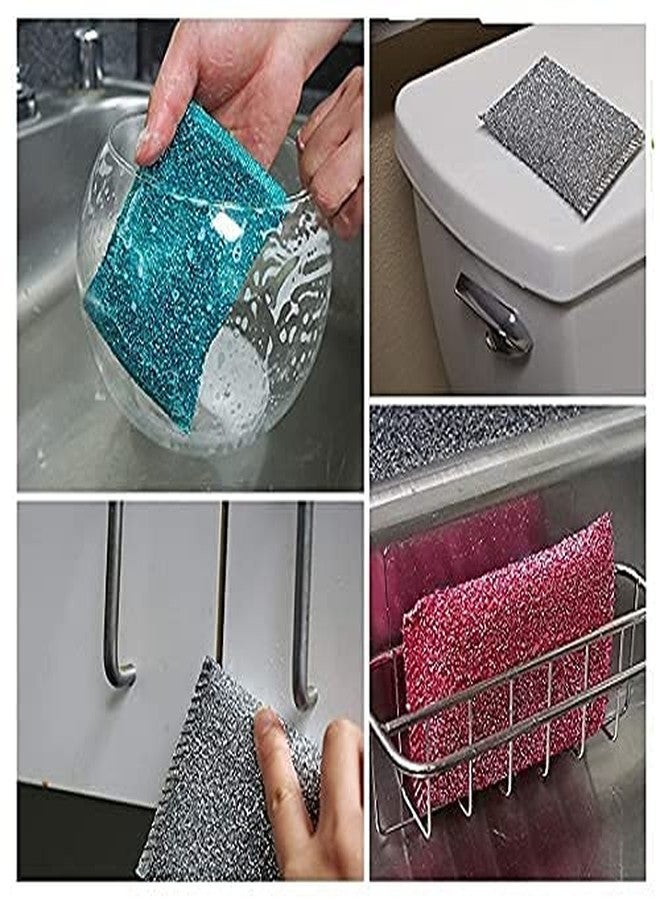 Magic Providers Stainless Steel Scrub with Sponges Metal Scrubber - Pack of 6 | Sponge Scrubber for Dishes, Pots, Pans, Kitchens, Bathroom, and Tough Cleaning for Non-Stick Utensils - Multicolored - Image 3