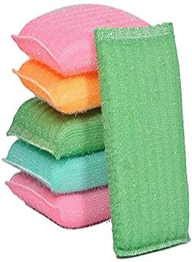 Magic Providers Stainless Steel Scrub with Sponges Metal Scrubber - Pack of 6 | Sponge Scrubber for Dishes, Pots, Pans, Kitchens, Bathroom, and Tough Cleaning for Non-Stick Utensils - Multicolored - Image 1