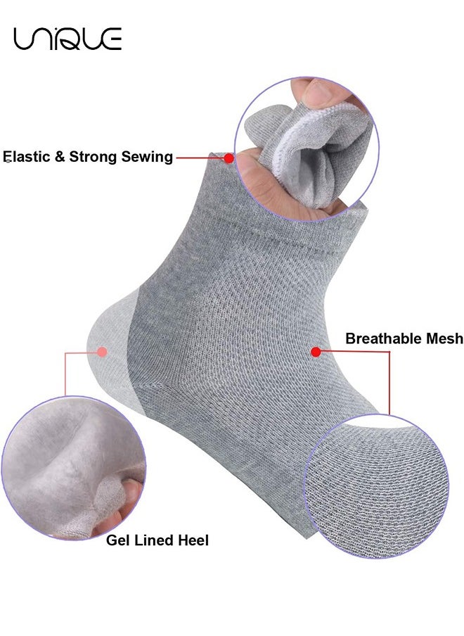 Unique 3 Pairs Vented Moisturizing Gel Heel Socks,Toeless Spa Sock for Foot Care Treatment, Cracked Heels, Dry Feet, Foot Calluses (Gray, Green, Pink)  - Image 3