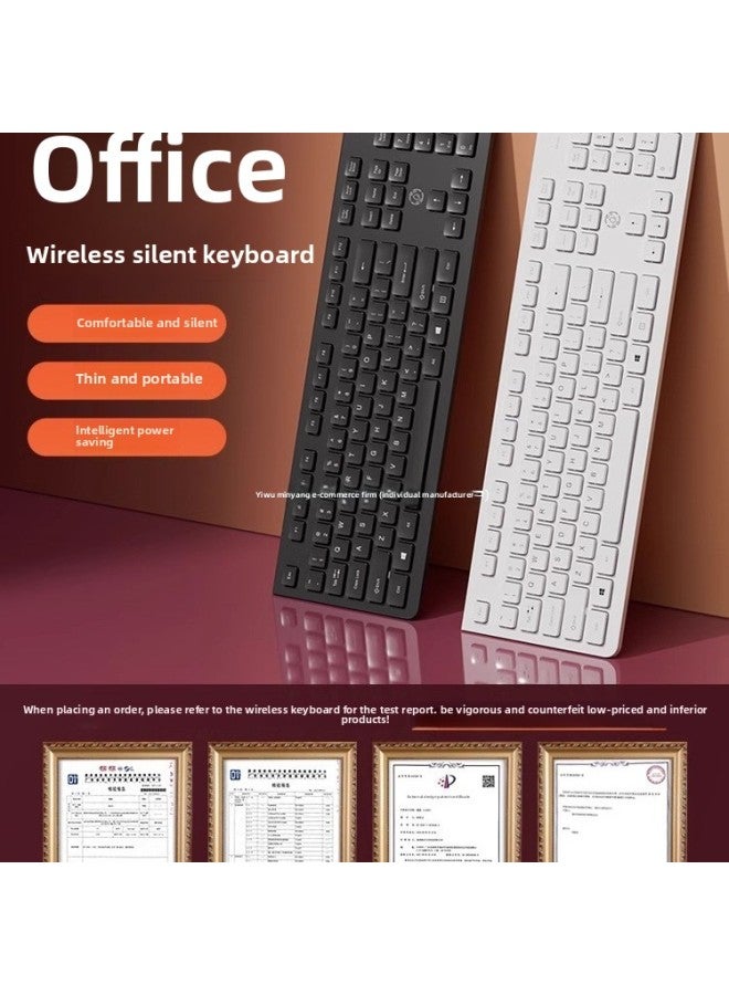 Wireless Keyboard Mouse Suit Laptop External Chocolate Unlimited Keyboard Mouse Silent Office Typing Mute-Color:Silent Keys-white/wireless Single Keyboard 【feels Really Good/ultra-thin Silent/long-l - Image 2