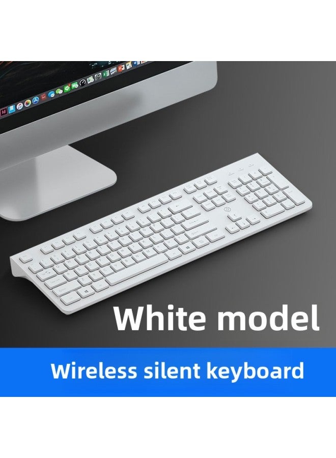 Wireless Keyboard Mouse Suit Laptop External Chocolate Unlimited Keyboard Mouse Silent Office Typing Mute-Color:Silent Keys-white/wireless Single Keyboard 【feels Really Good/ultra-thin Silent/long-l - Image 1