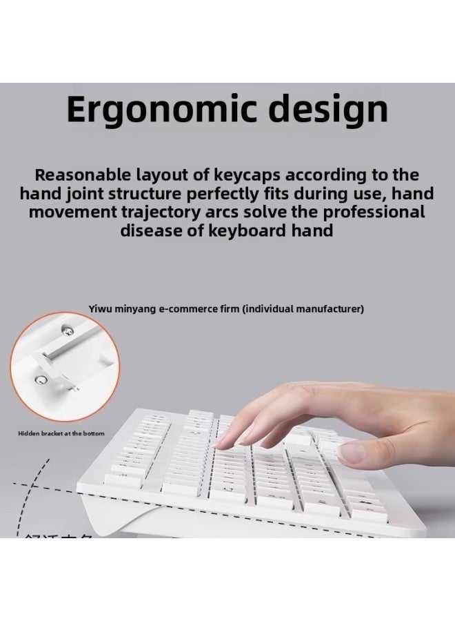 Wireless Keyboard Mouse Suit Laptop External Chocolate Unlimited Keyboard Mouse Silent Office Typing Mute-Color:Silent Keys-white/wireless Single Keyboard 【feels Really Good/ultra-thin Silent/long-l - Image 4