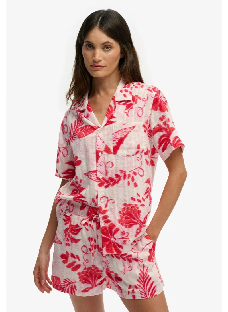 سوبر دراي Beach Printed Short Sleeve Shirt