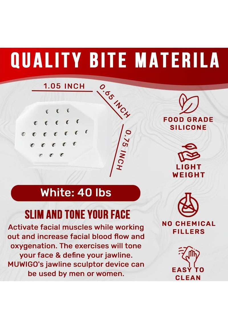 Cuken 2 Piece White Jaw Exerciser Chisel Ball Powerful Jaw Trainer Face Jawline Shaper Double Chin Reducer Eliminator Neck Trainer Beauty Tools for Facial Line Jawline Exerciser For Beginner, Men & Women  - Image 2