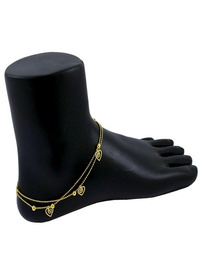 ZIVOM® Heart Love Indo Western Dainty Delicate Charms Single Leg Anklet Payal For Women Girls - Image 4
