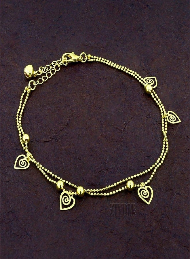 ZIVOM® Heart Love Indo Western Dainty Delicate Charms Single Leg Anklet Payal For Women Girls - Image 3