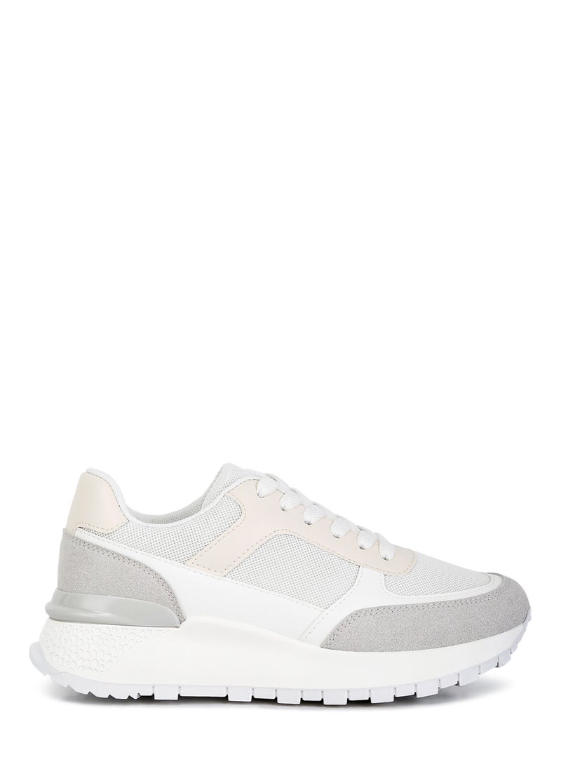 London Rag The Non-Ordinary Lace Up Sneakers in White  - Image 1