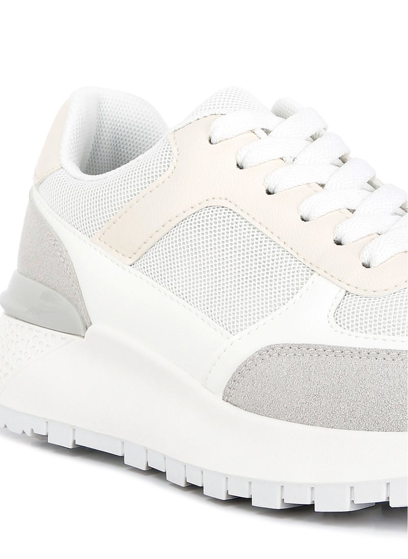 London Rag The Non-Ordinary Lace Up Sneakers in White  - Image 5