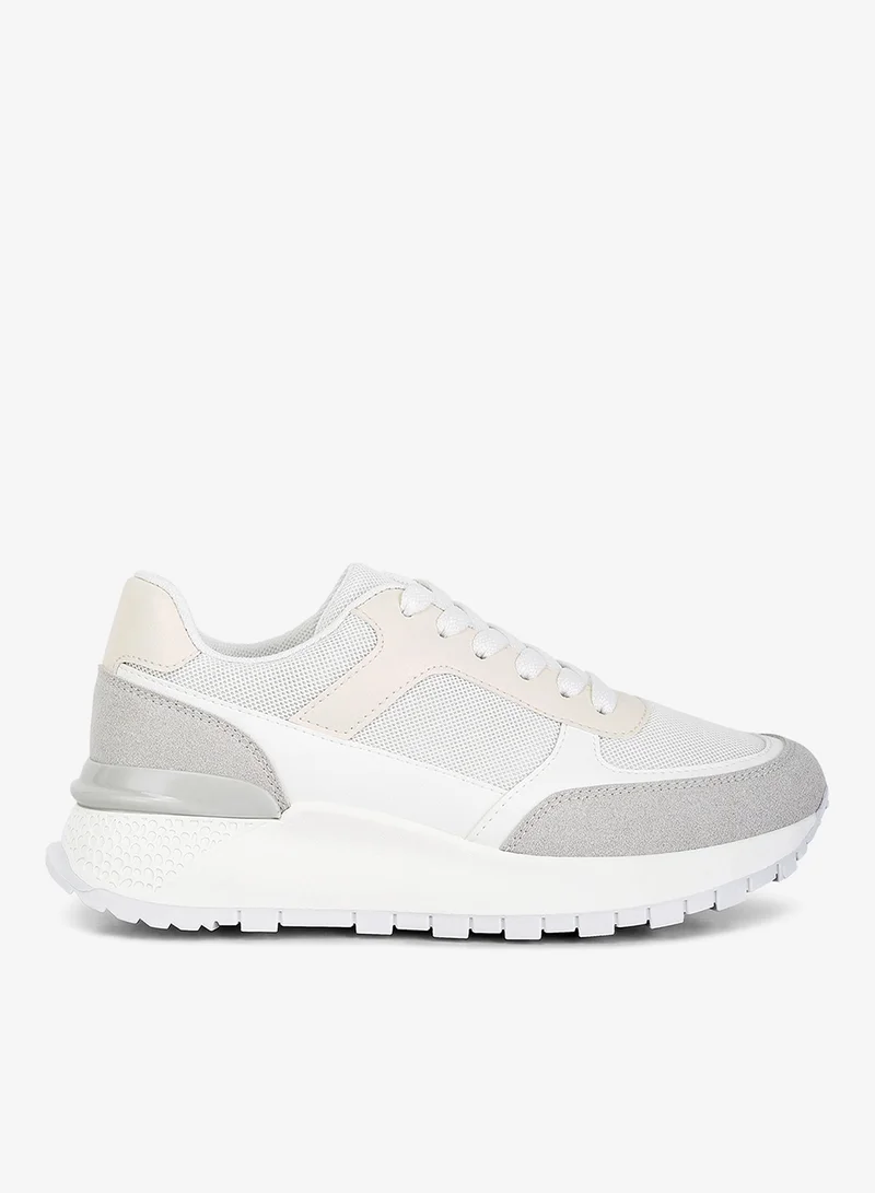 London Rag The Non-Ordinary Lace Up Sneakers in White and Grey
