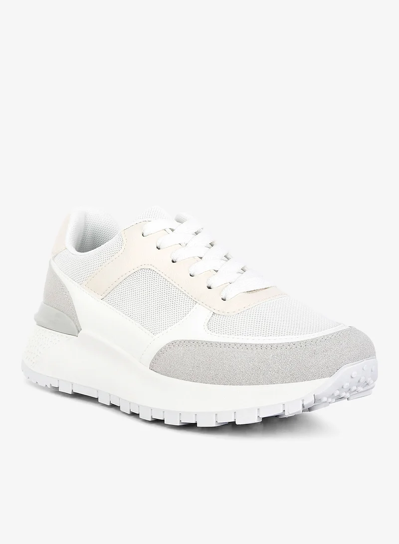 London Rag The Non-Ordinary Lace Up Sneakers in White and Grey